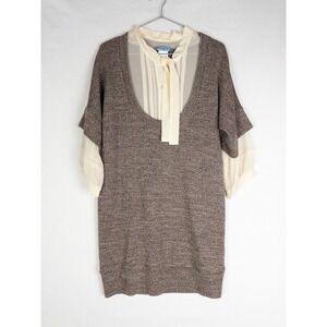 VTG Tsunoda Paris Sweater Dress Womens S Wool Blend Knee Knit‎ Strap
